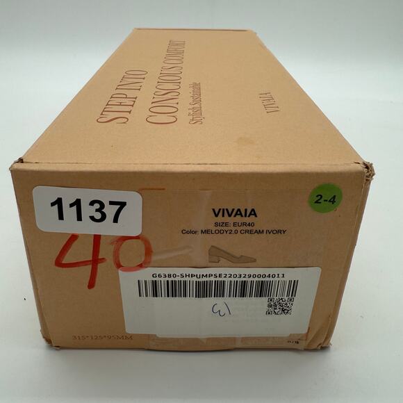 Vivaia Melody Chunky Heels Square Toe Old Money Knit Office Comfort Almond 9 - Picture 7 of 8